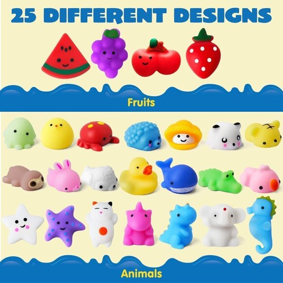 ⭐25 Pack Mini Favors Kawaii Squishy Stress Relief Bags Fillers with Storage Box - Picture 3 of 8